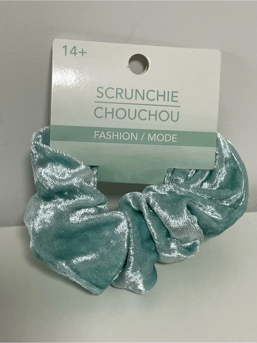 Velvet Scrunchie Duo - Pink & Light Teal